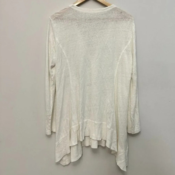 Eileen Fisher Linen Button Front V-Neck Cardigan Coastal Grandma White Women's M - Picture 7 of 14